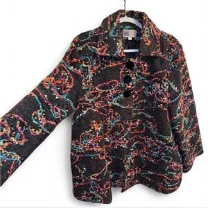 AMAZING Abstract Tapestry Jacket with the COOLEST Embroidered Squiggly Design